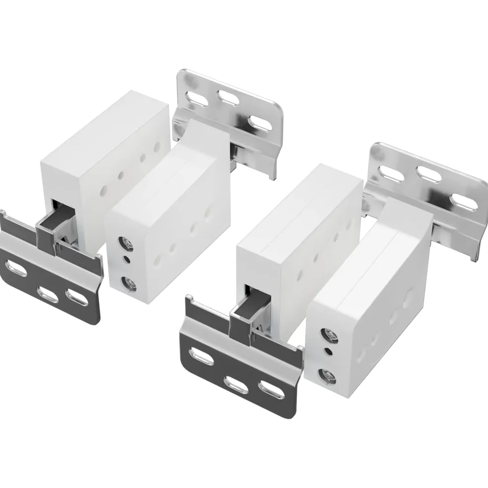 vidaXL Kast Hangbeugel 2 st Wit 70 x 48 x 19 mm Ijzer en Plastic