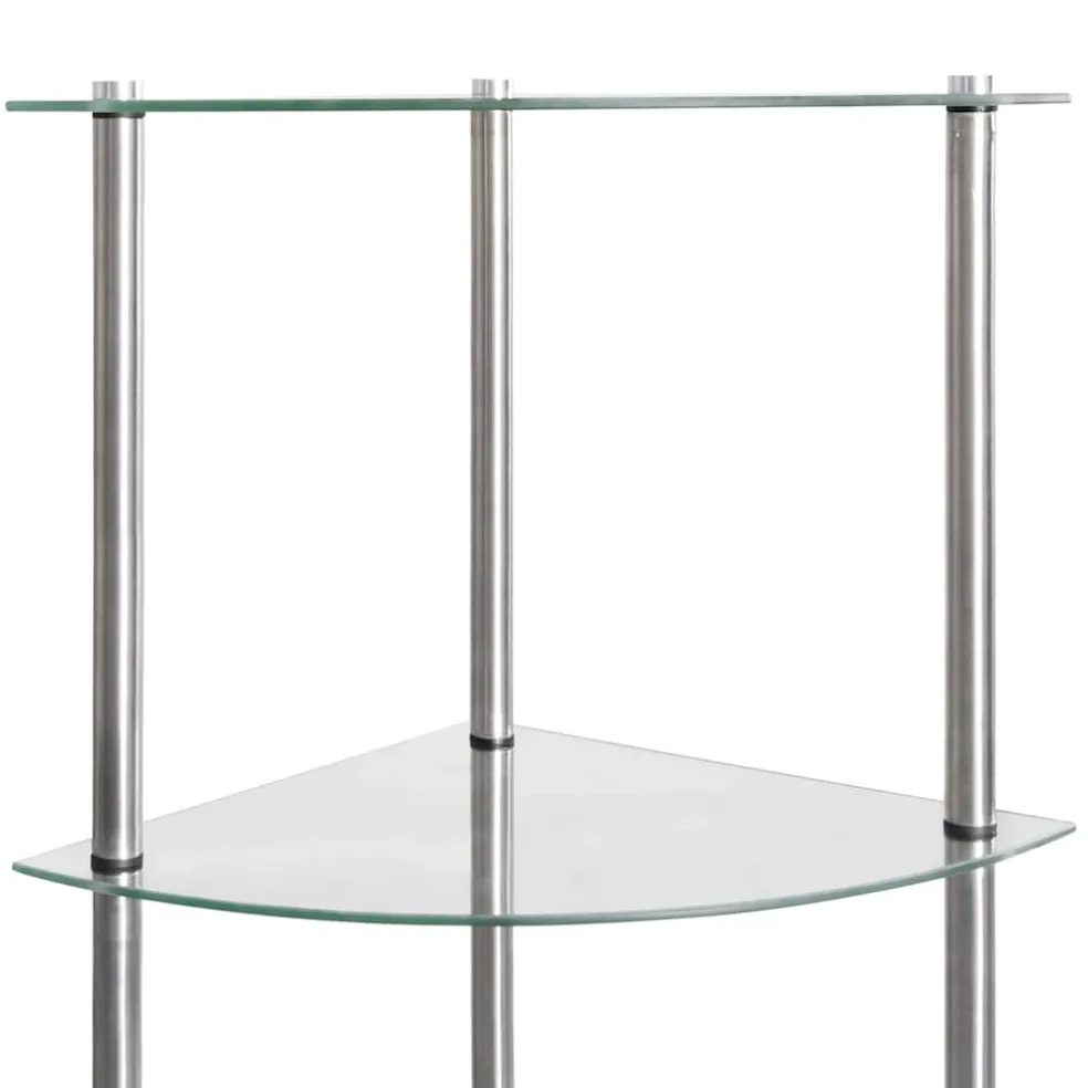 vidaXL Kastje 6-laags 30x30x160 cm gehard glas transparant