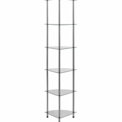 vidaXL Kastje 6-laags 30x30x160 cm gehard glas transparant