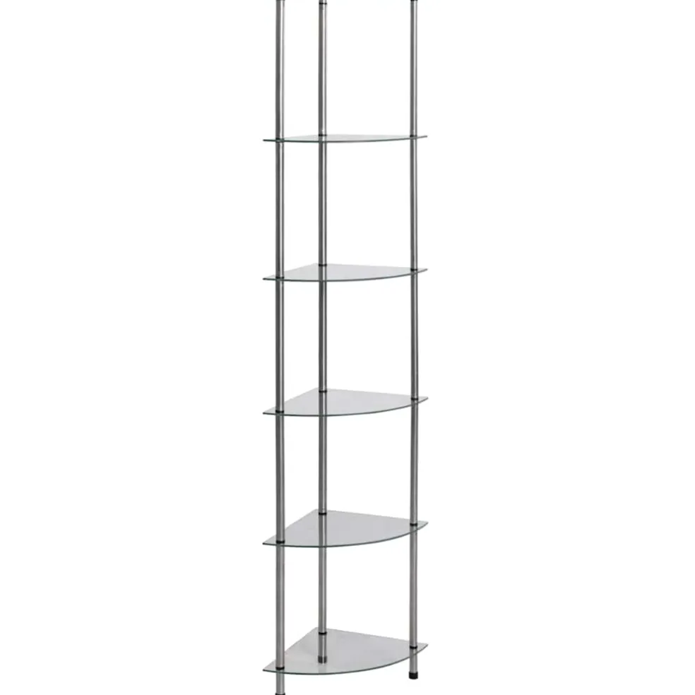 vidaXL Kastje 6-laags 30x30x160 cm gehard glas transparant