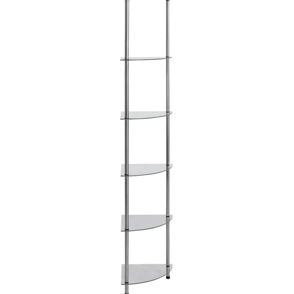 vidaXL Kastje 6-laags 30x30x160 cm gehard glas transparant
