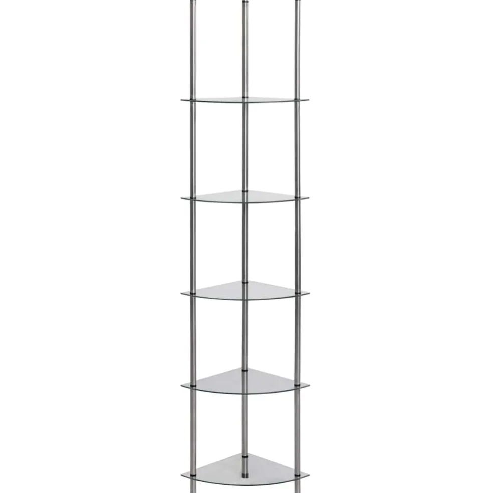vidaXL Kastje 6-laags 30x30x160 cm gehard glas transparant