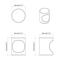 vidaXL Kastknop 2 st Zwart 18 x 23 mm IJzer