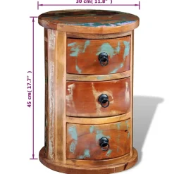 vidaXL Kast met 3 lades massief gerecycled hout