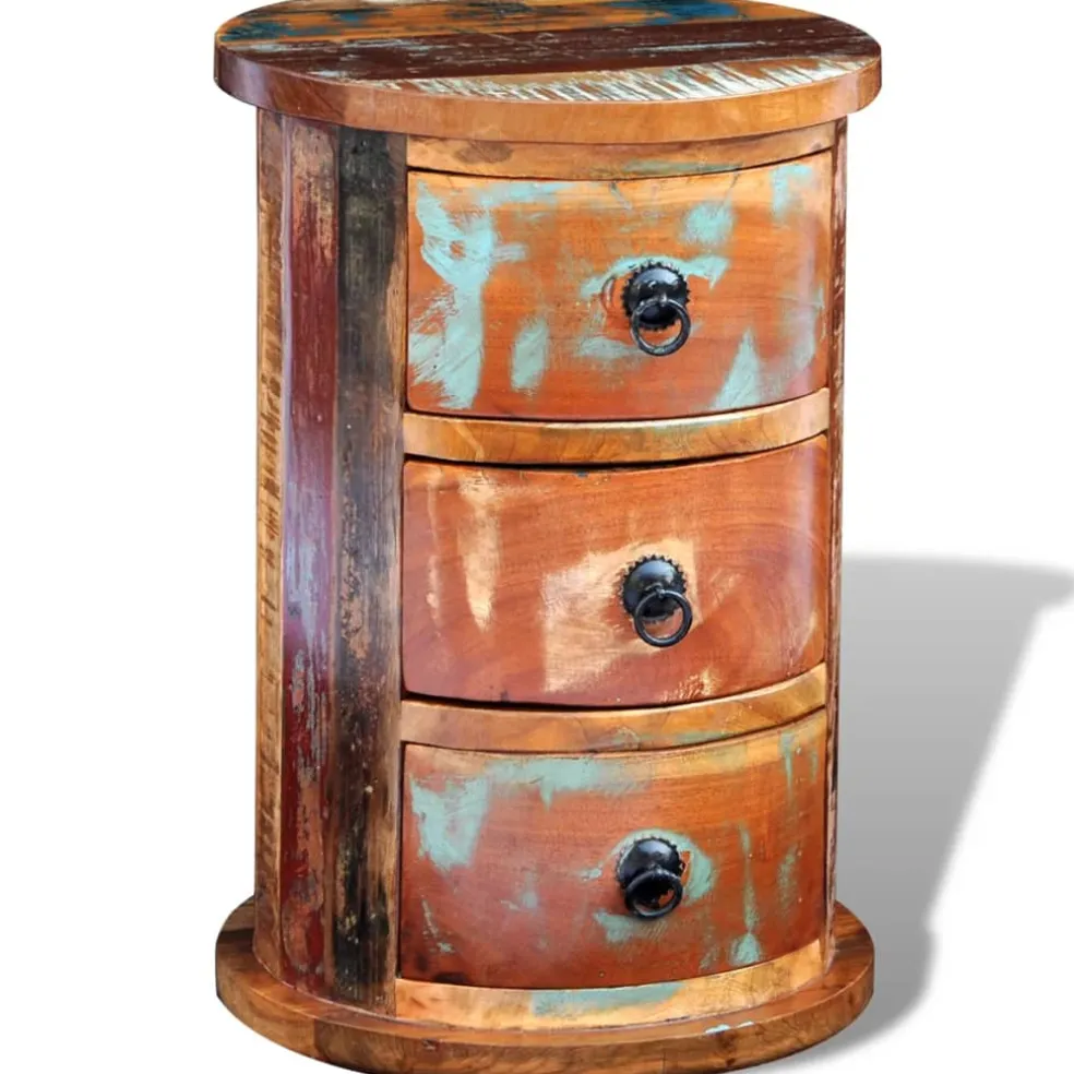 vidaXL Kast met 3 lades massief gerecycled hout