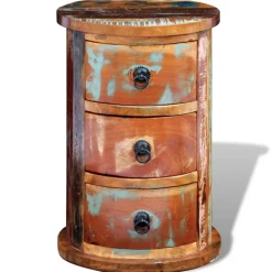 vidaXL Kast met 3 lades massief gerecycled hout