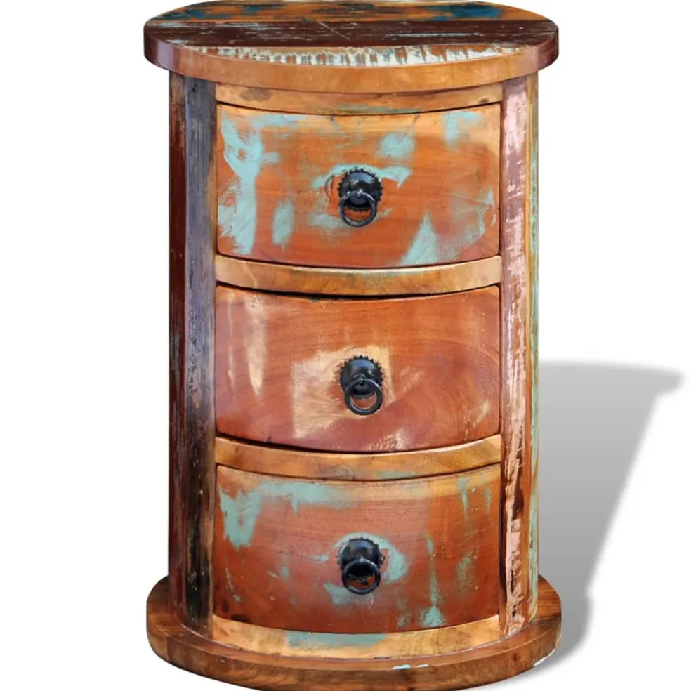 vidaXL Kast met 3 lades massief gerecycled hout