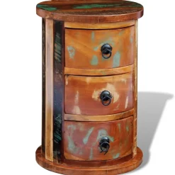 vidaXL Kast met 3 lades massief gerecycled hout