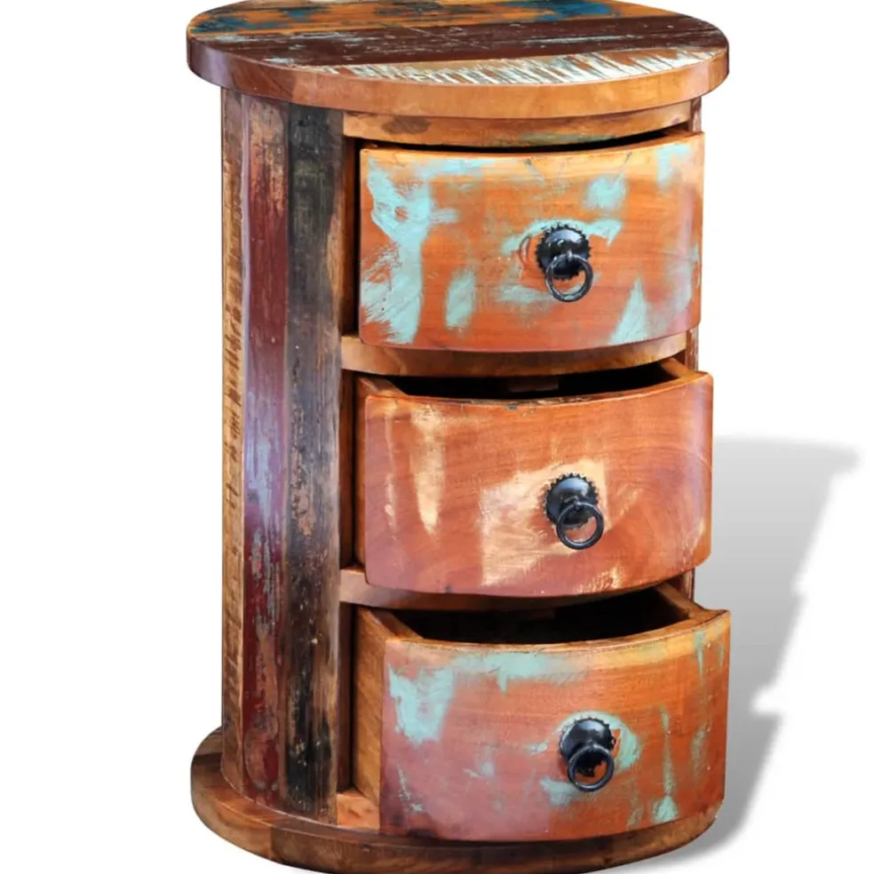 vidaXL Kast met 3 lades massief gerecycled hout