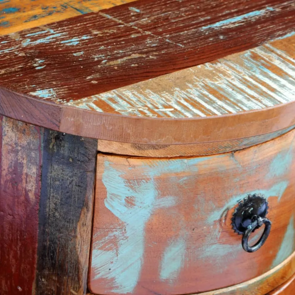 vidaXL Kast met 3 lades massief gerecycled hout