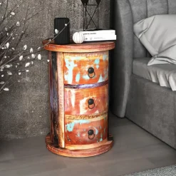 vidaXL Kast met 3 lades massief gerecycled hout