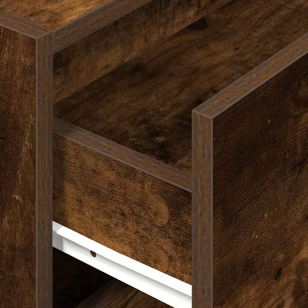 vidaXL Kast met 2 lades 60x31x40 cm bewerkt hout gerookt eikenkleurig