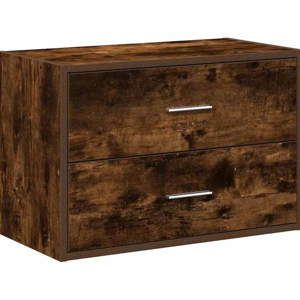 vidaXL Kast met 2 lades 60x31x40 cm bewerkt hout gerookt eikenkleurig