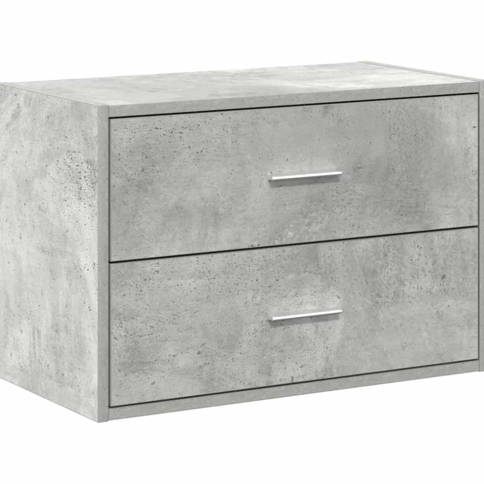 vidaXL Kast met 2 lades 60x31x40 cm bewerkt hout betongrijs