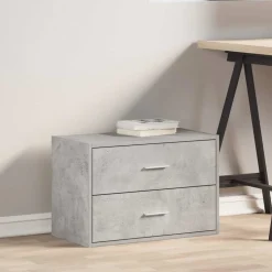 vidaXL Kast met 2 lades 60x31x40 cm bewerkt hout betongrijs