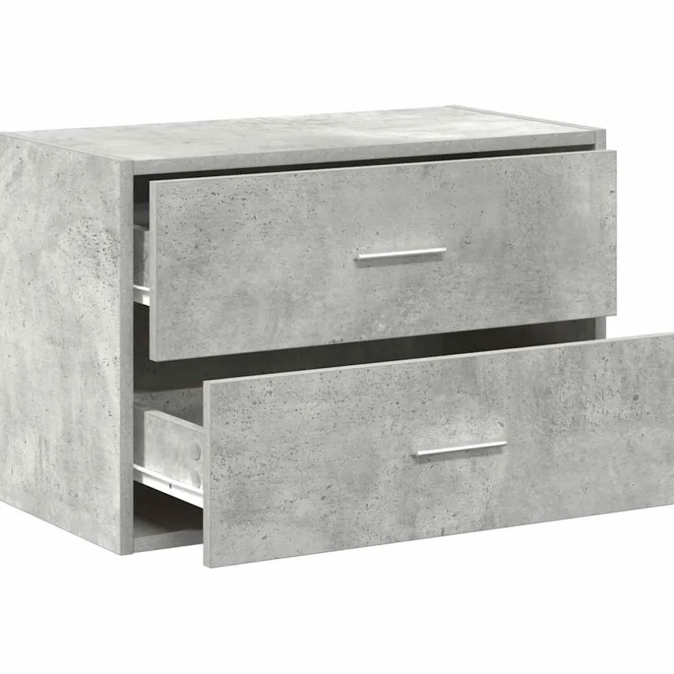 vidaXL Kast met 2 lades 60x31x40 cm bewerkt hout betongrijs
