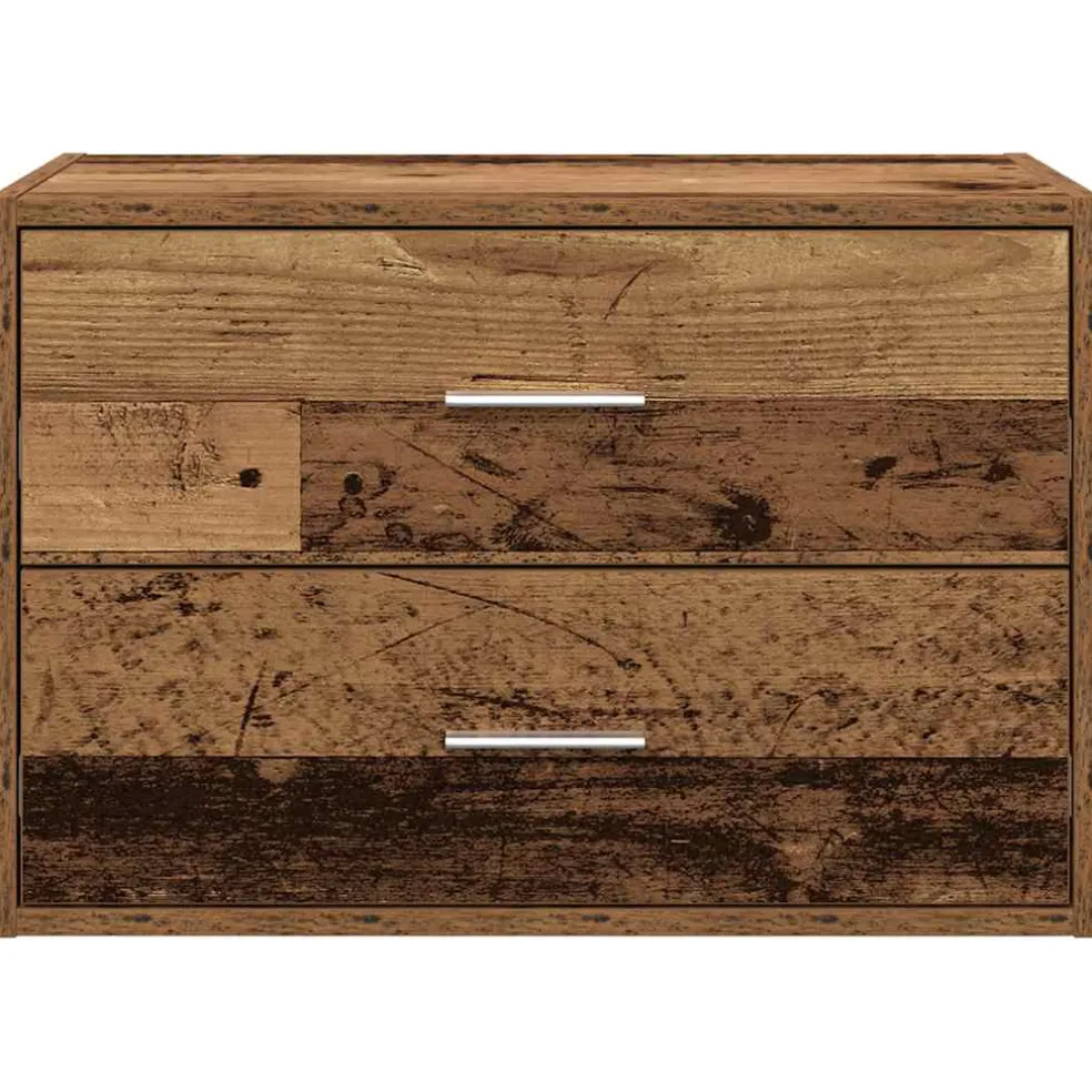 vidaXL Kast met 2 lades 60x31x40 cm bewerkt hout oud houtkleurig