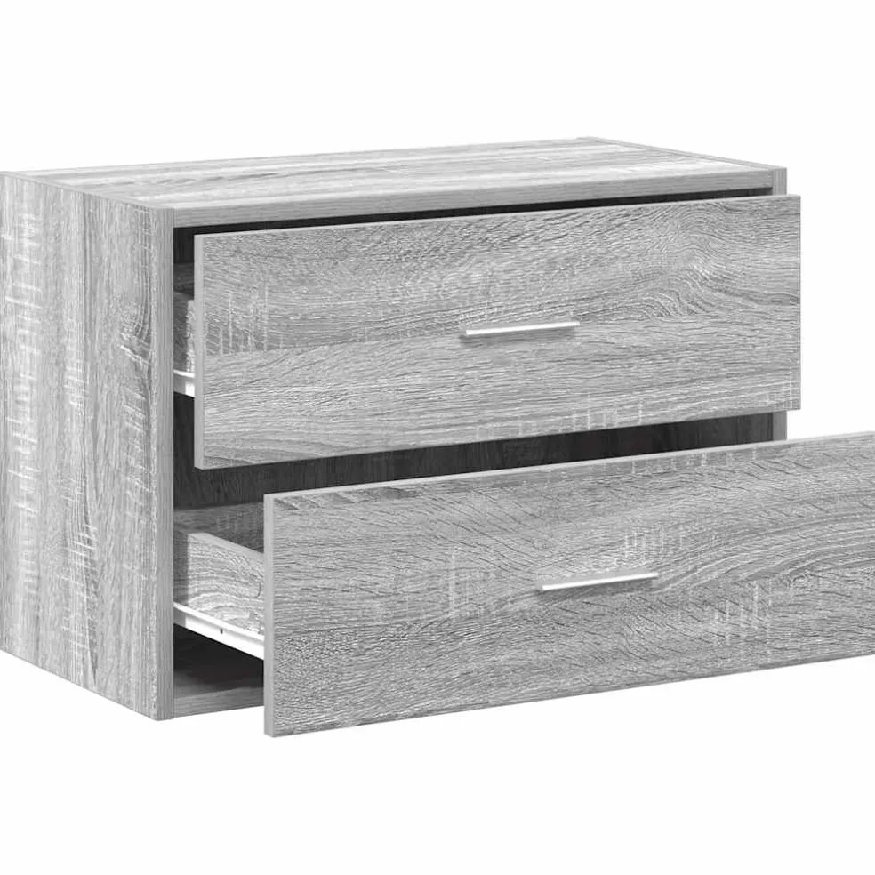 vidaXL Kast met 2 lades 60x31x40 cm bewerkt hout grijs sonoma eiken