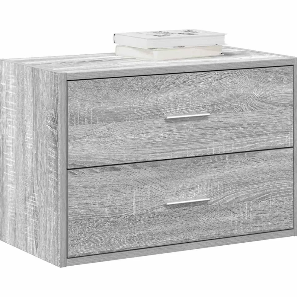 vidaXL Kast met 2 lades 60x31x40 cm bewerkt hout grijs sonoma eiken