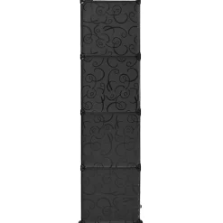 vidaXL Kast met 9 vakken modulair 109x36,5x143 cm zwart en wit