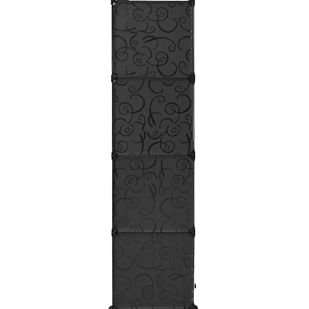 vidaXL Kast met 9 vakken modulair 109x36,5x143 cm zwart en wit