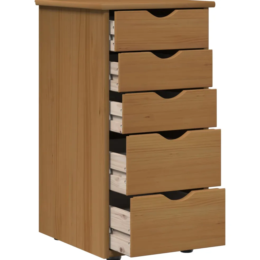vidaXL Kast 34 x 39 x 61,5 cm Massief Vurenhout Honingbruin
