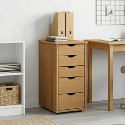 vidaXL Kast 34 x 39 x 61,5 cm Massief Vurenhout Honingbruin