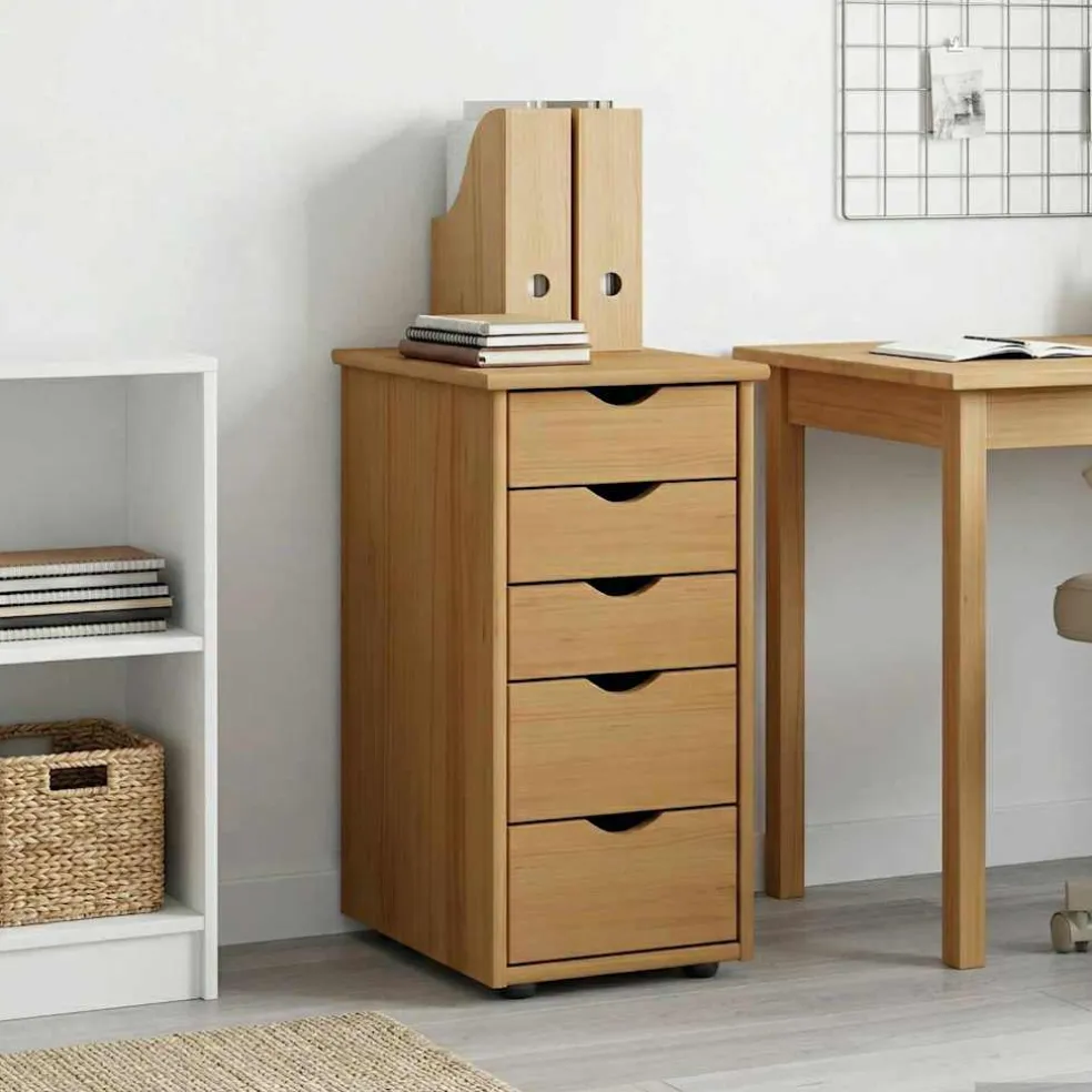 vidaXL Kast 34 x 39 x 61,5 cm Massief Vurenhout Honingbruin