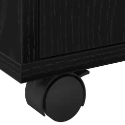 vidaXL Kast Zwart Eiken 60 x 48 x 74.5 cm Met wielen