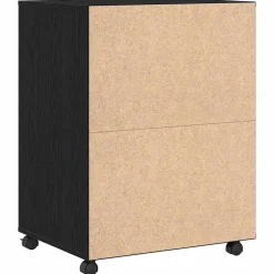 vidaXL Kast Zwart Eiken 60 x 48 x 74.5 cm Met wielen