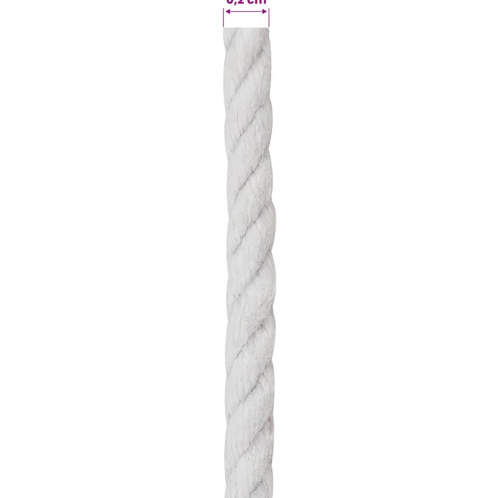 vidaXL Katoen Touw 2 st 2 mm 100 m Wit 100% Katoen