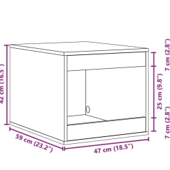 vidaXL Kattenbakkast 47x59x42 cm bewerkt hout oud houtkleurig