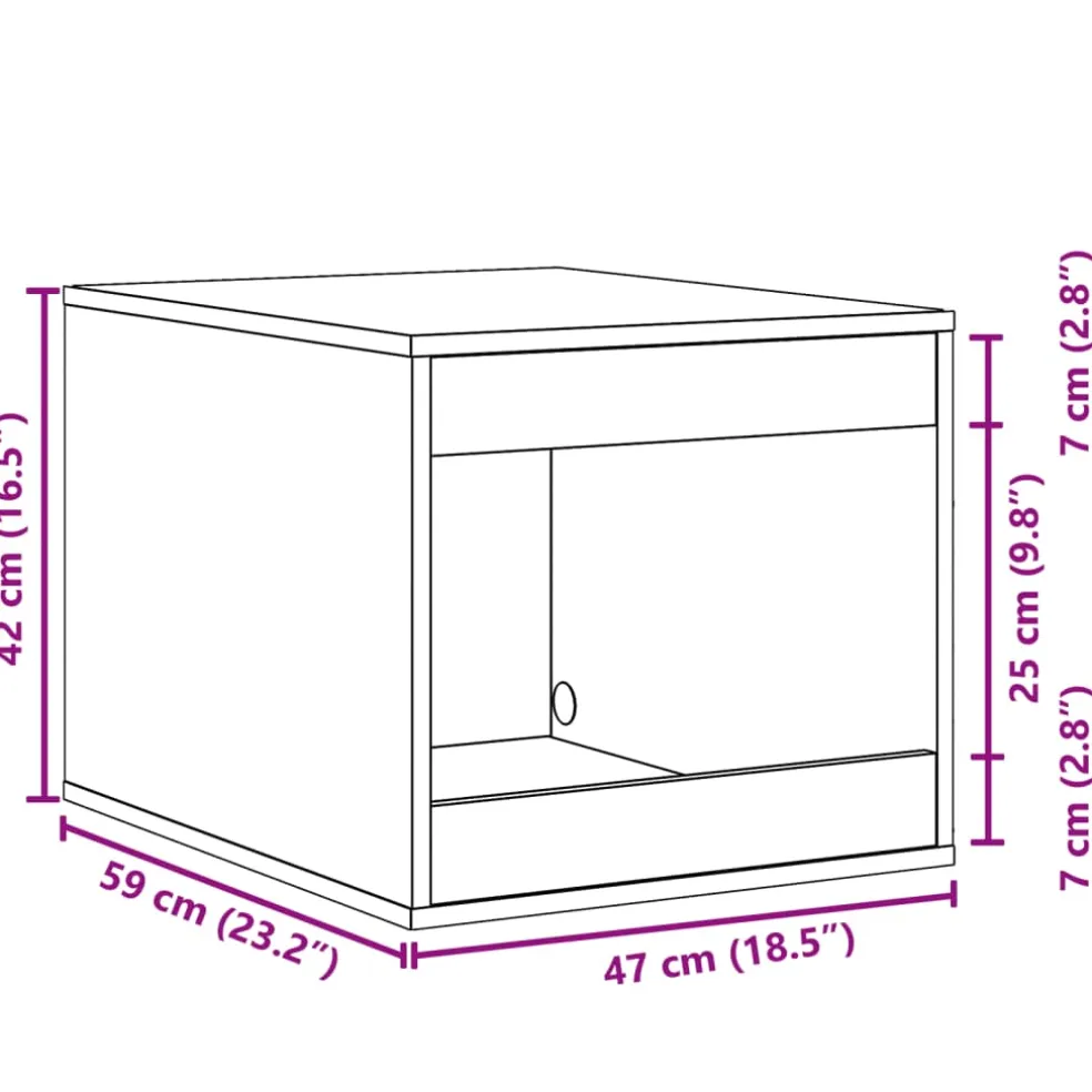 vidaXL Kattenbakkast 47x59x42 cm bewerkt hout oud houtkleurig