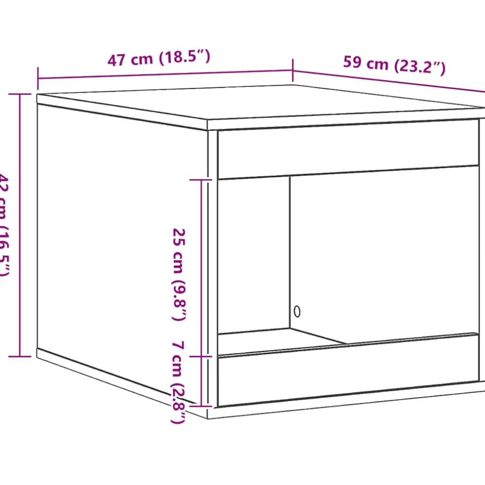 vidaXL Kattenbakkast 47x59x42 cm bewerkt hout artisanaal eikenkleurig