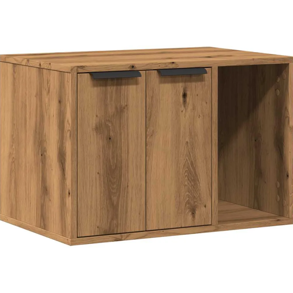 vidaXL Kattenbakkast 60x40x40 cm bewerkt hout artisanaal eikenkleurig