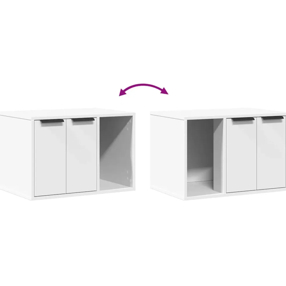vidaXL Kattenbakkast 60x40x40 cm bewerkt hout wit