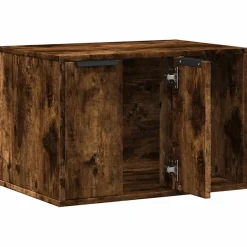 vidaXL Kattenbakkast 60x40x40 cm bewerkt hout gerookt eikenkleurig