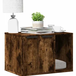 vidaXL Kattenbakkast 60x40x40 cm bewerkt hout gerookt eikenkleurig