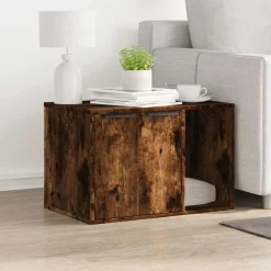 vidaXL Kattenbakkast 60x40x40 cm bewerkt hout gerookt eikenkleurig