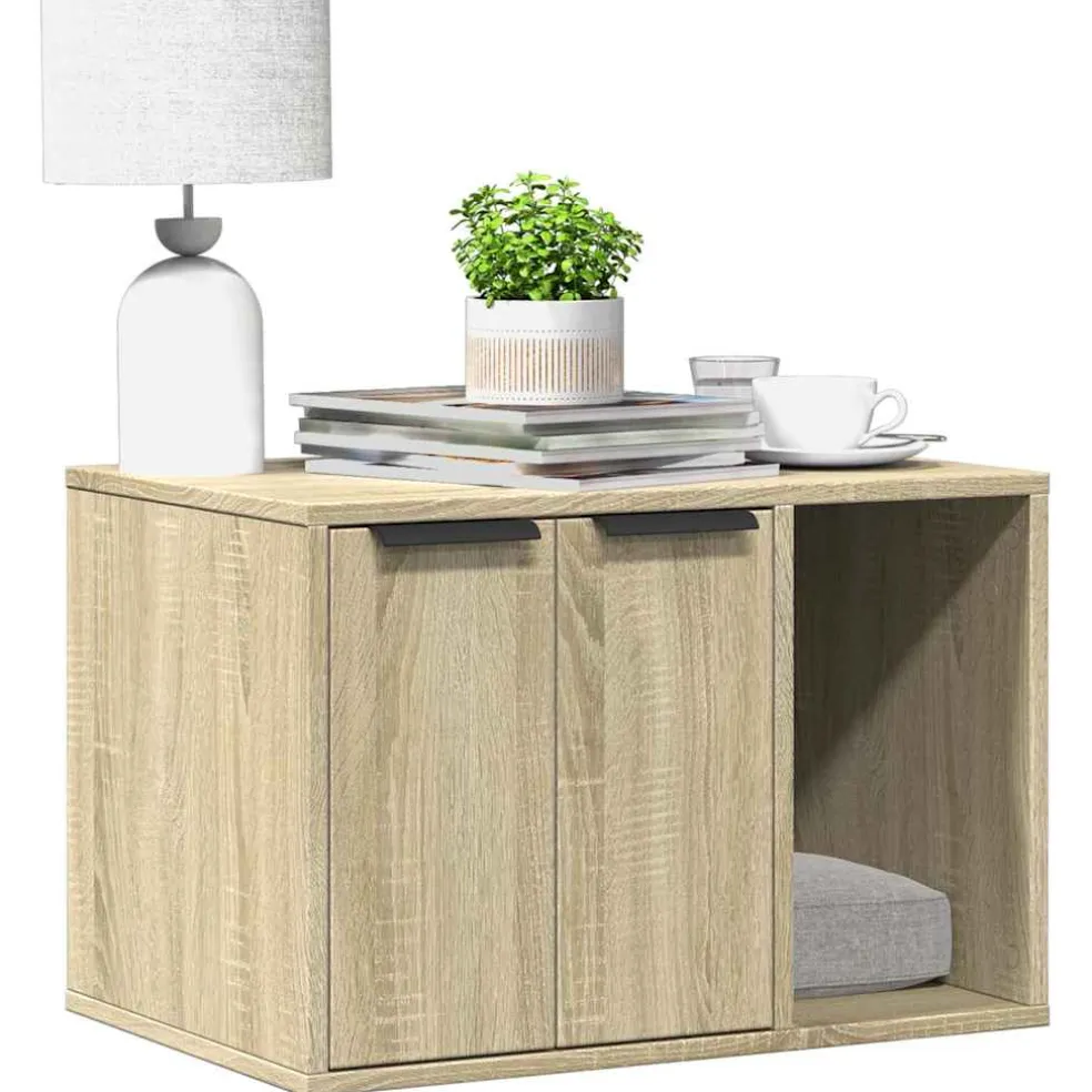 vidaXL Kattenbakkast 60x40x40 cm bewerkt hout sonoma eikenkleurig