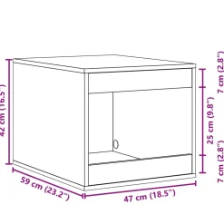 vidaXL Kattenbakkast 47x59x42 cm bewerkt hout gerookt eikenkleurig