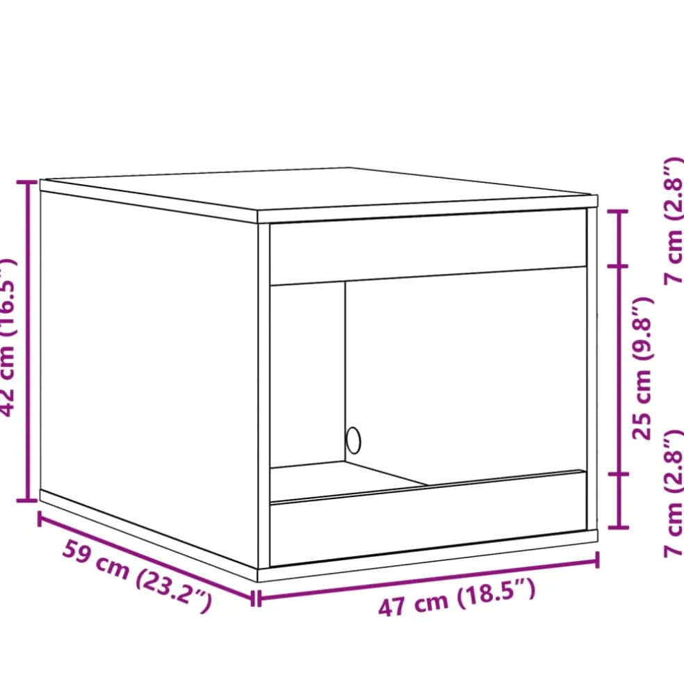 vidaXL Kattenbakkast 47x59x42 cm bewerkt hout gerookt eikenkleurig