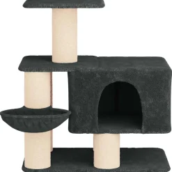 vidaXL Kattenboom met sisal krabpalen Donkergrijs 96 cm