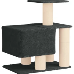 vidaXL Kattenboom met sisal krabpalen Donkergrijs 96 cm