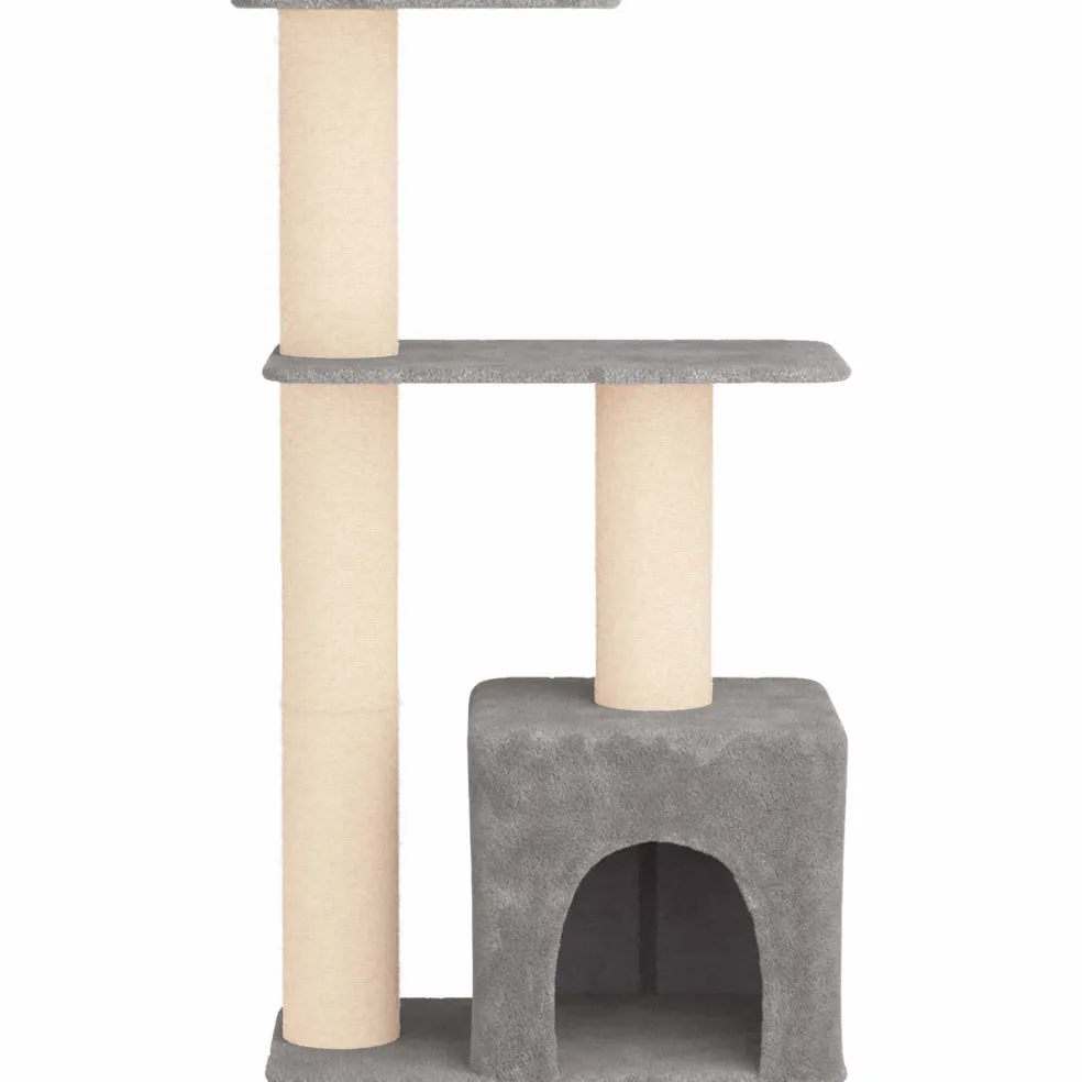 vidaXL Kattenboom met sisal krabpalen Lichtgrijs 133 cm