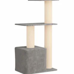 vidaXL Kattenboom met sisal krabpalen Lichtgrijs 133 cm