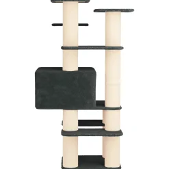 vidaXL Kattenboom met sisal krabpalen Donkergrijs 161 cm