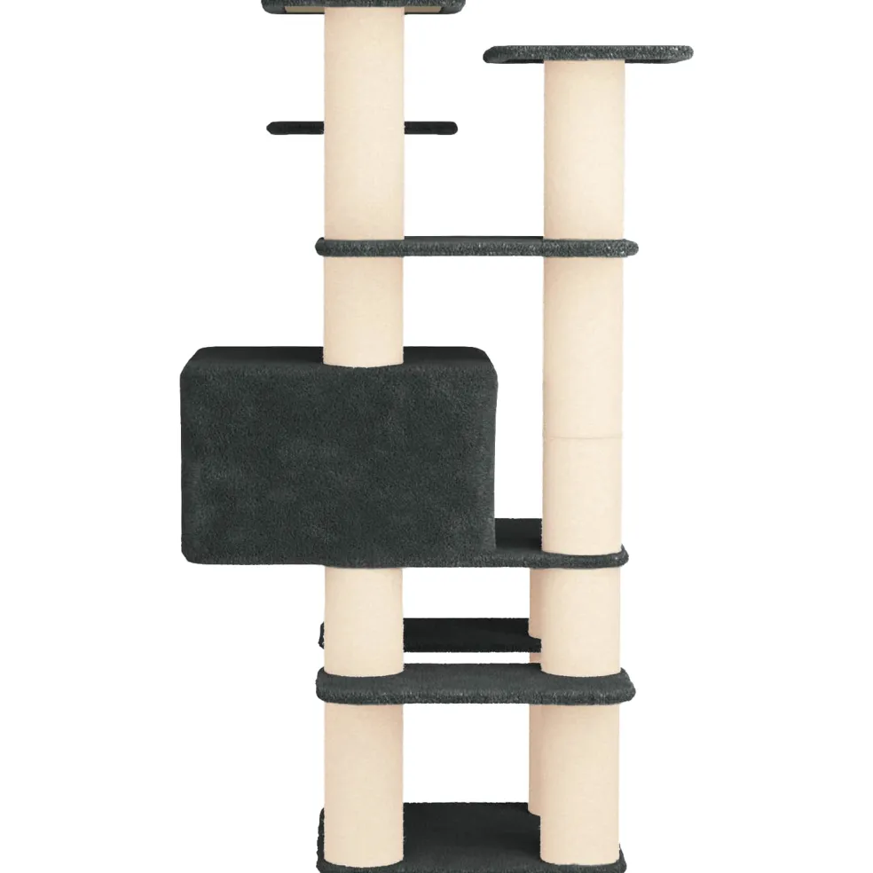 vidaXL Kattenboom met sisal krabpalen Donkergrijs 161 cm