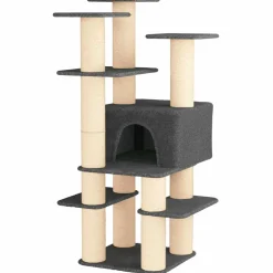 vidaXL Kattenboom met sisal krabpalen Donkergrijs 161 cm