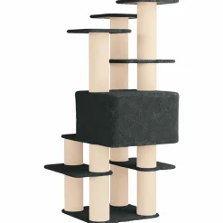 vidaXL Kattenboom met sisal krabpalen Donkergrijs 161 cm